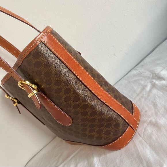 CELINE Vintage Bucket Bag Tote Shoulder Bag Monogram Linea Louise - Picture 9 of 16